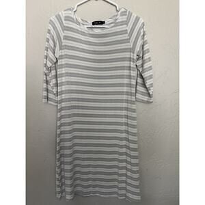 Yala Striped Long Sleeved T-Shirt Dress, Small Bamboo NEW 971
